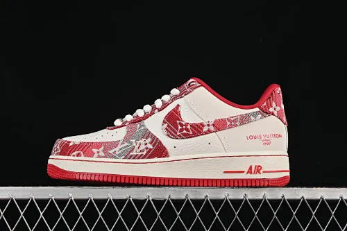 All categories Nk Air Force 1 Air Force series Nk Air Force 1 Low Air Force low-top Nike Air Force 1'07 Low LV joint gray and red denim Air Force 1 low-top casual sneakers SC9207-541